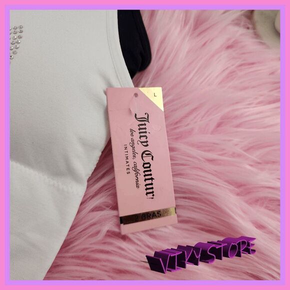 💕 NWT Juicy Couture 2-Pack Bralette/Bra Bling Pads Large #7181 💕 - Picture 2 of 6